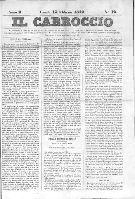 Il Carroccio - Edizione 12 del 13/02/1849